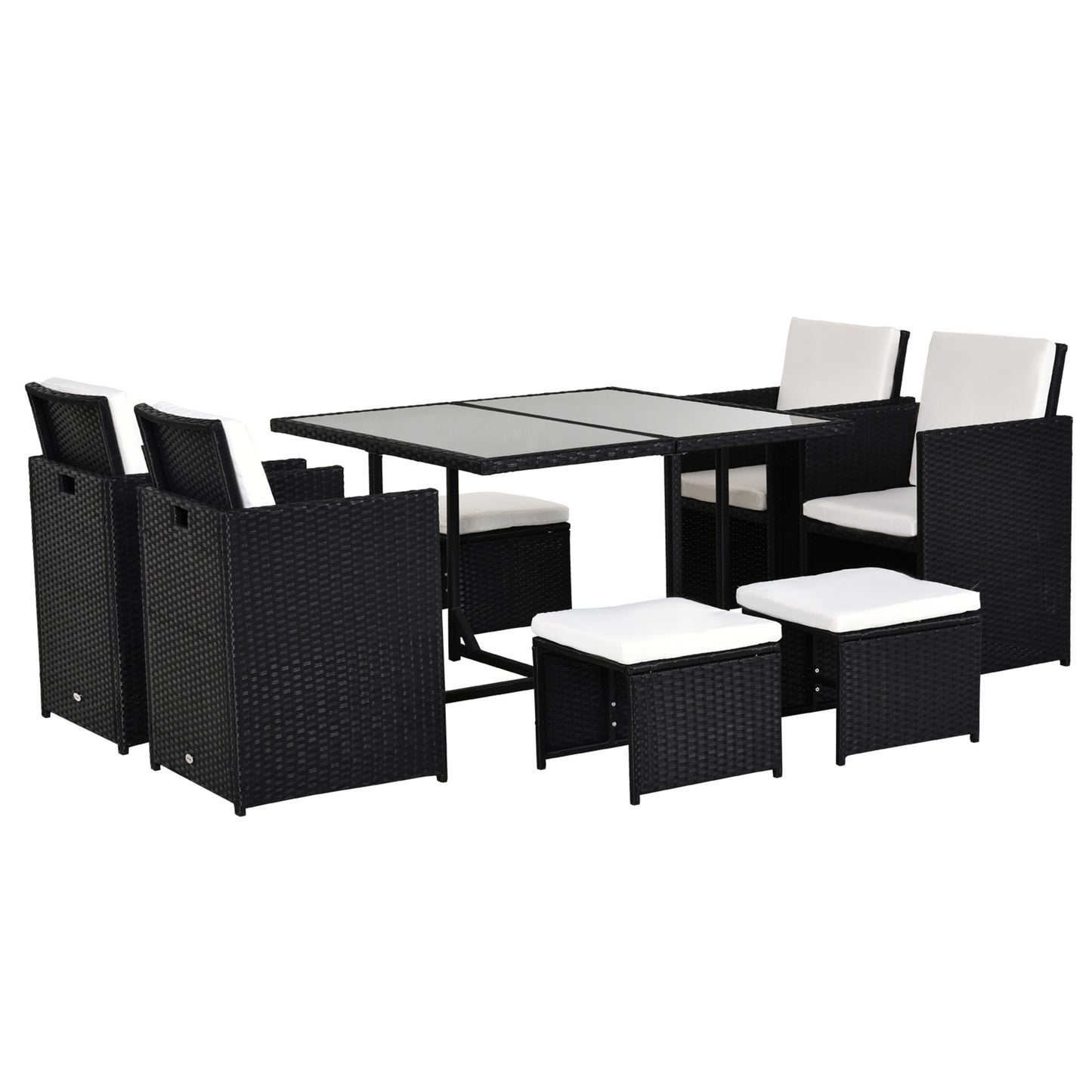 Loungeset 8 Persoons – Tuinmeubelen – Hoekbank Set – Loungesofa – Buitenmeubel – Weerbestendig Rattan – Afneembare Wasbare Kussens