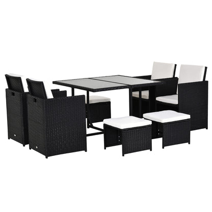 Loungeset 8 Persoons – Tuinmeubelen – Hoekbank Set – Loungesofa – Buitenmeubel – Weerbestendig Rattan – Afneembare Wasbare Kussens