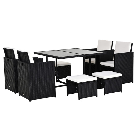 Loungeset 8 Persoons – Tuinmeubelen – Hoekbank Set – Loungesofa – Buitenmeubel – Weerbestendig Rattan – Afneembare Wasbare Kussens