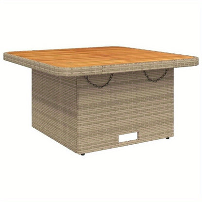 Table De Jardin Beige 80X80X71 Cm Easy to Assemble Modern Simple Easy to Carry DIY Outdoor Table in Backyard