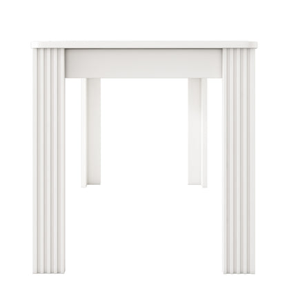 Dining Table, Contemporary Dining Table, Sturdy Dining Table, Table with Four Legs, Oak Wood Table, Rectangular Dining Table, Coffee Leisure Table, Modern Simple Dining Table, White[OLD SKU:WF312300AAW]