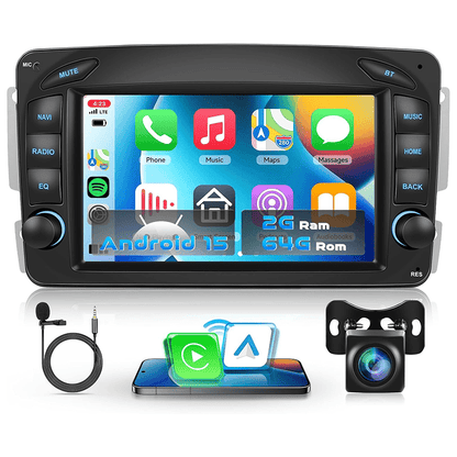Autoradio – Car Radio – Auto Stereo – Multimedia Speler – In-Dash Radio – 7-Inch HD Touchscreen – Android 15 OS – Draadloze CarPlay & GPS WiFi