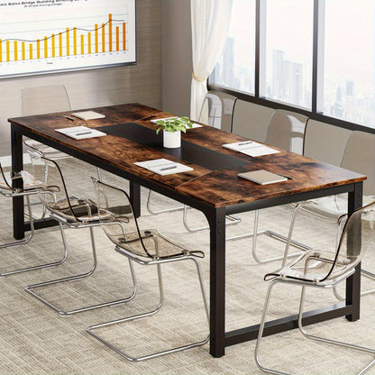 Vergadertafel – Bureautafel – Werktafel – Eettafel – Conferentietafel – Industrieel Design – Robuust Houten Blad 180x90 cm