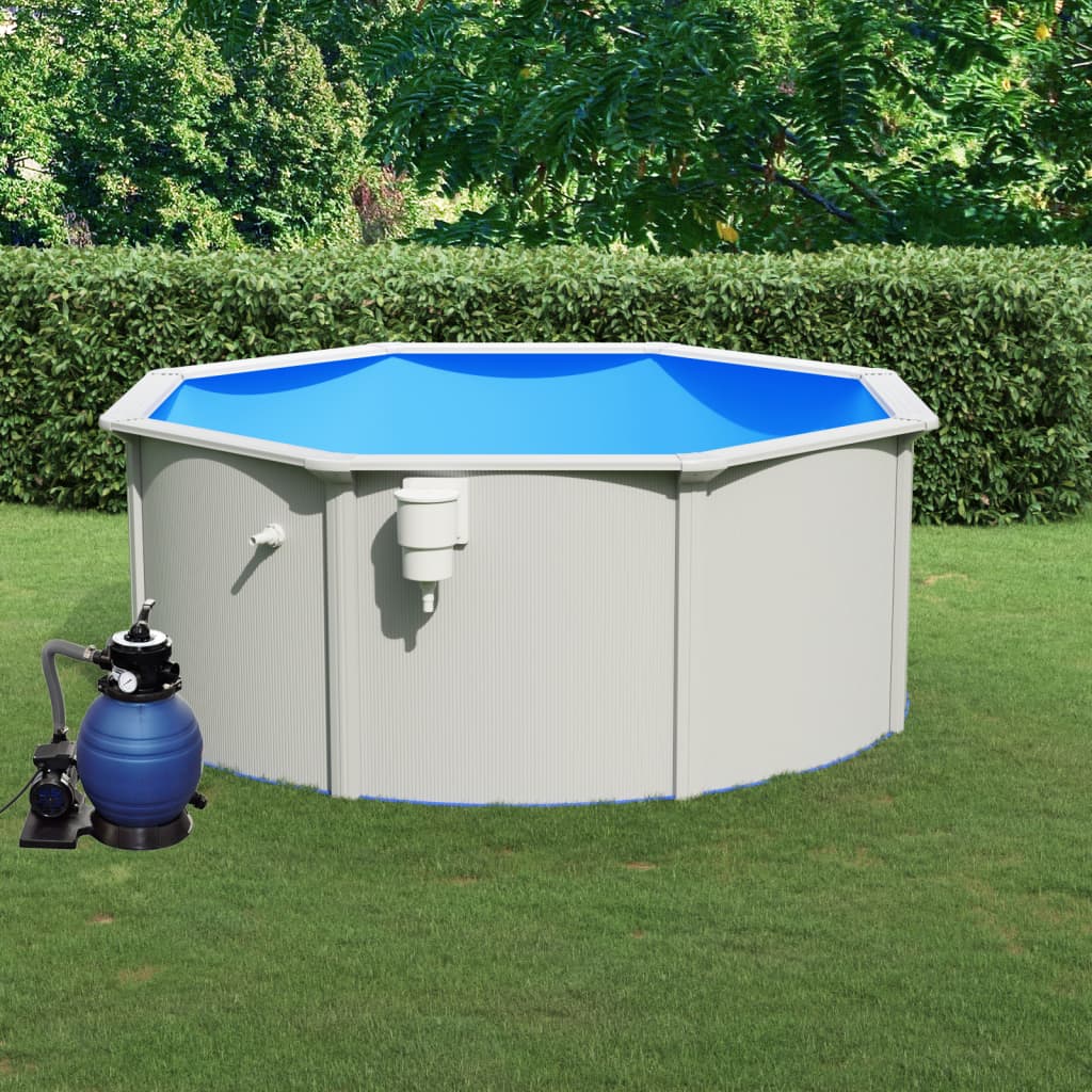 Zwembad – Tuinbad – Opzetzwembad – Buitenzwembad – Waterbad – 300x120 cm – Stalen Frame & Filterpomp 11.000 L/u