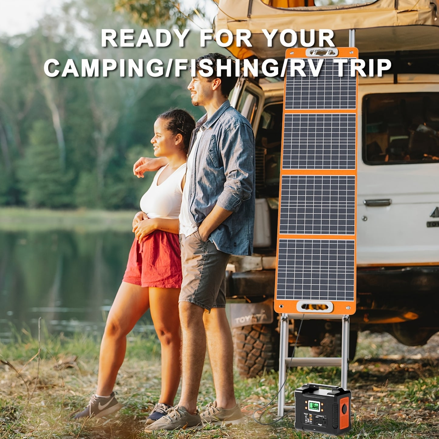 Zonnepaneel – Solar Panel – Opvouwbaar Zonnepaneel – Draagbaar Zonnepaneel – Powerbank Oplader – 100W Vermogen – Lichtgewicht Compact Design