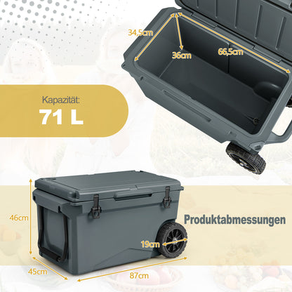 Koelbox – IJsbox – Drinkkoeler – Outdoor Koeltas – Picknickbox – 71 Liter – 7 Dagen Koeling – Stevige Wielen