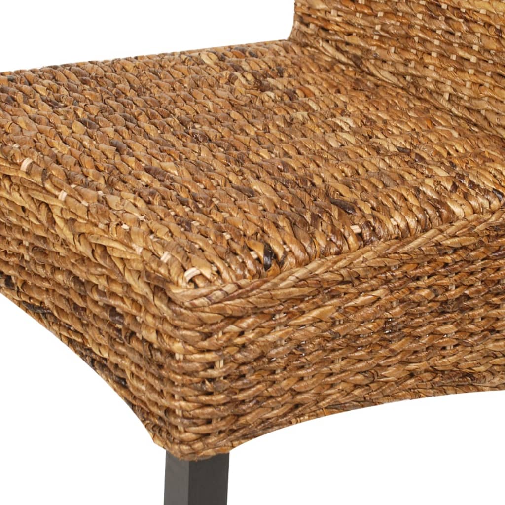 Eetkamerstoel – Eettafelstoel – Keukenstoel – Stoel – Kuipstoel – Set van 6 – Handgeweven Abaca Zitting – Massief Houten Frame
