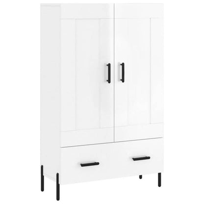 Highboard – Dressoir – Buffetkast – Opbergkast – Sideboard – Hoogglans Wit – Ruime Opbergruimte – Duurzaam Hout-Metaal
