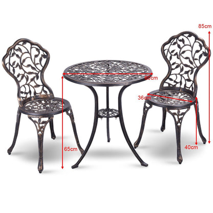 Tuinmeubelset 3-delig – Balkonset – Balkonmeubilair – Terrasmeubels – Tuinmeubilair – Aluminium Gietmateriaal – Weerbestendig – Compact Design