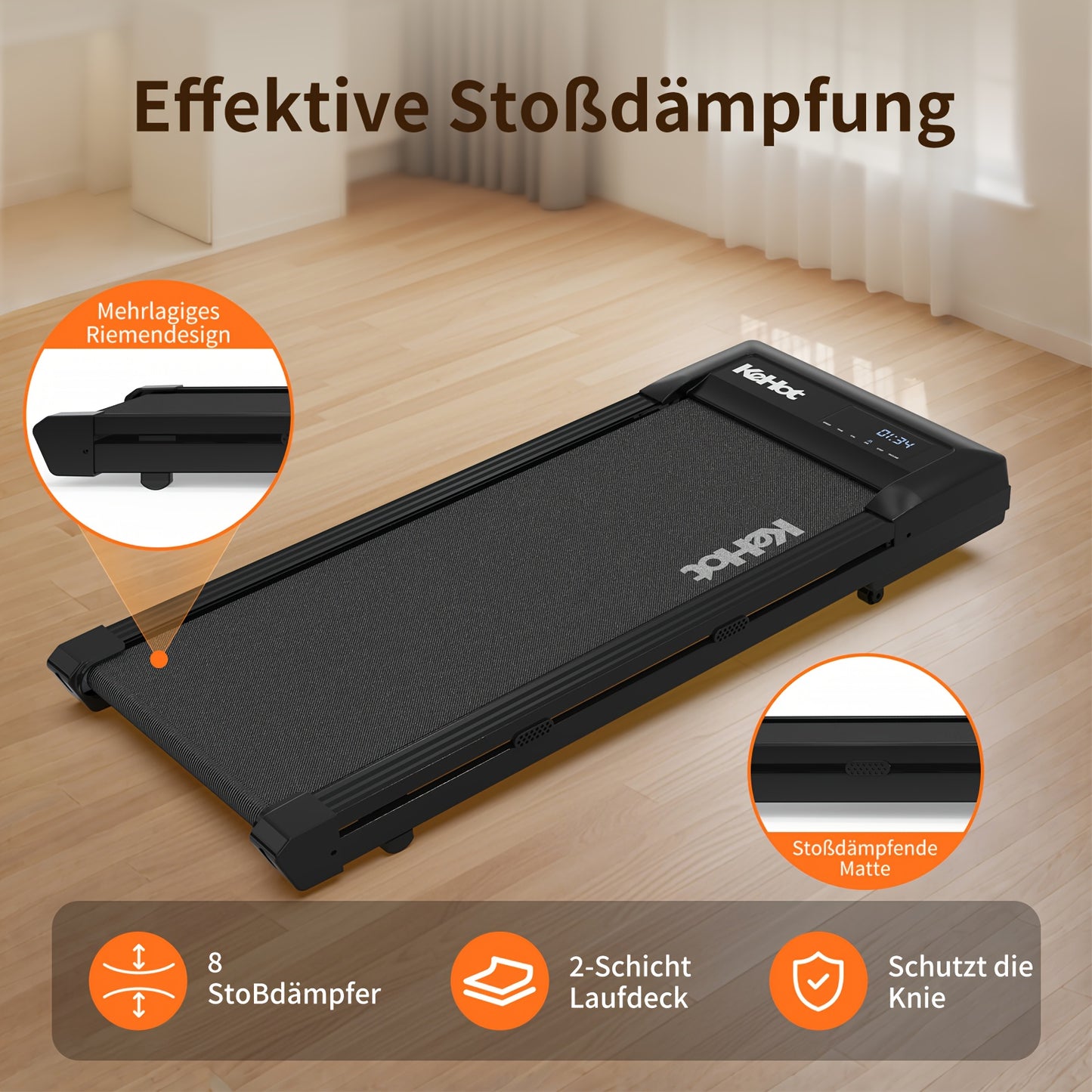 Loopband – Wandelband – Treadmill – Walking Pad – Hometrainer – Inklapbaar – 0-9° Helling – 1215x515 mm Loopvlak