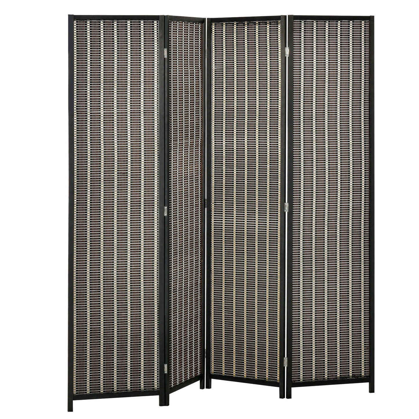 Kamerverdeler – Ruimteverdeler – Scheidingswand – Scherm – Opvouwbaar – Bruin – Duurzaam Dennenhout & Bamboe – 180 x 180 cm – Eenvoudig Opbergen
