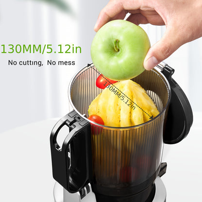 Slowjuicer – Langzame Juicer – Sapcentrifuge – Fruitpers – Groentepers – Ruime Vulopening 135 Mm – Grote Inhoud 1,8 Liter - Zilver