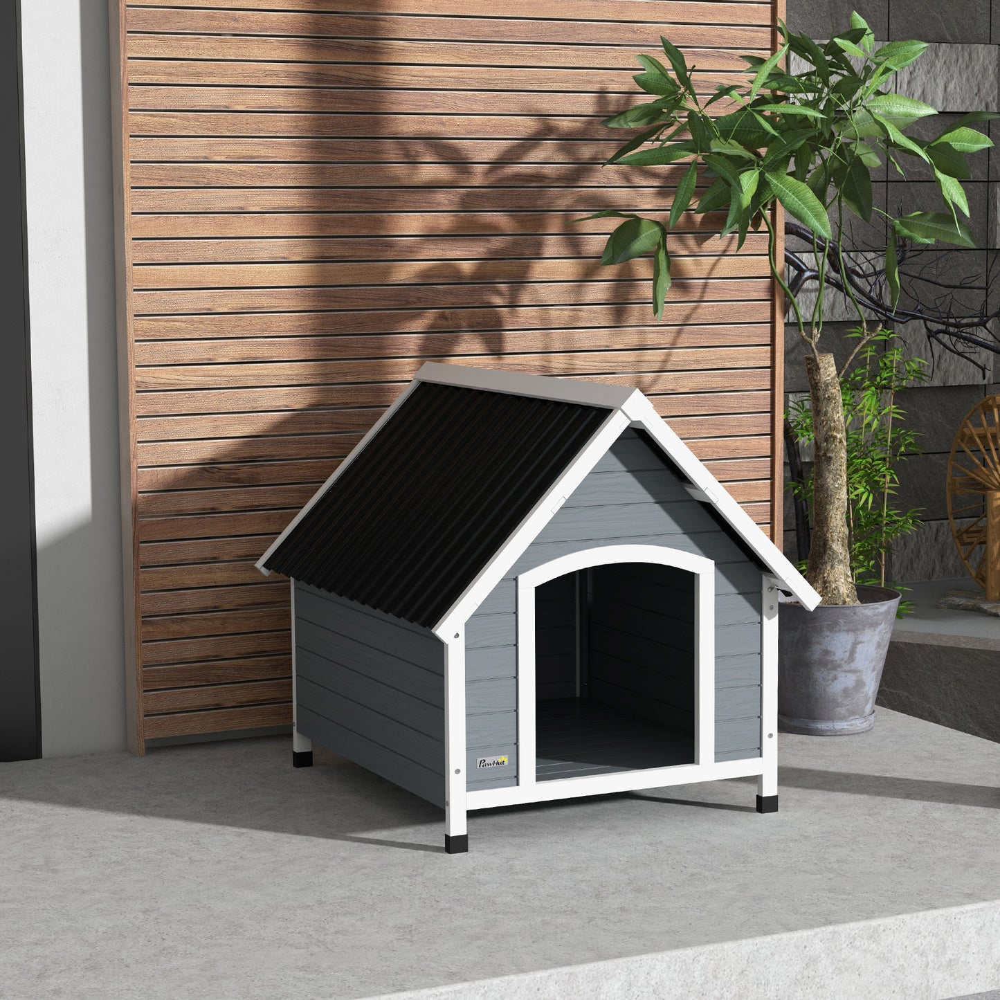 Hondenhok – Hondenhuis – Hondenkennel – Hondenbench – Buitenhok – Waterdicht Golfdak – Verstelbare Poten & Verwijderbare Bodem