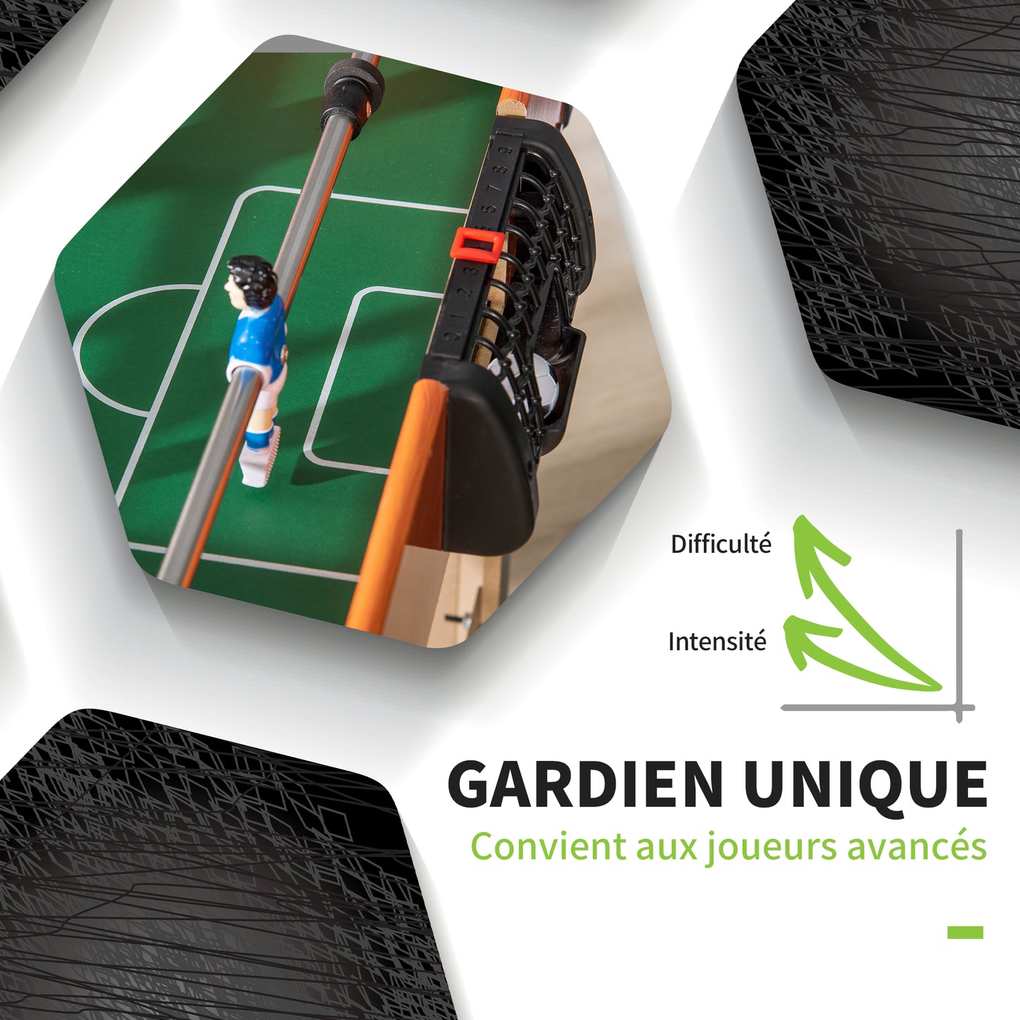 Babyfoot – Tafelvoetbal – Voetbaltafel – Speeltafel – Kindertafel – Compact 118x104x69 cm – Houten Constructie met Scoreborden