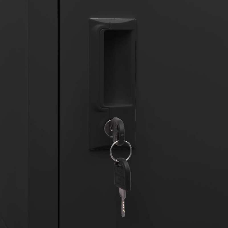 Stalen Opslagkast – Metaalkast – Werkplaatskast – Lockerkast – Opbergkast – Vergrendelbare Deur – Verstelbare Haken – Stevig Anthraciet 53x53x105 cm