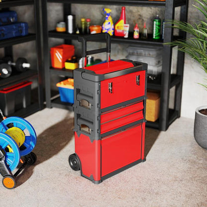 Gereedschapskist – Gereedschapskoffer – Tool Organizer – Opbergkist – Werkplaatswagen – Versterkt Staal – Compact Met Wielen