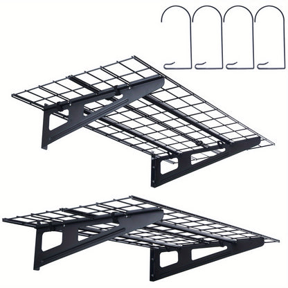 Wandplank – Opbergrek – Garageplank – Stelling – Werkplaatsrek – 2-pack 183x61 cm – Draagkracht Tot 113.4 kg – Stevig Metalen Frame