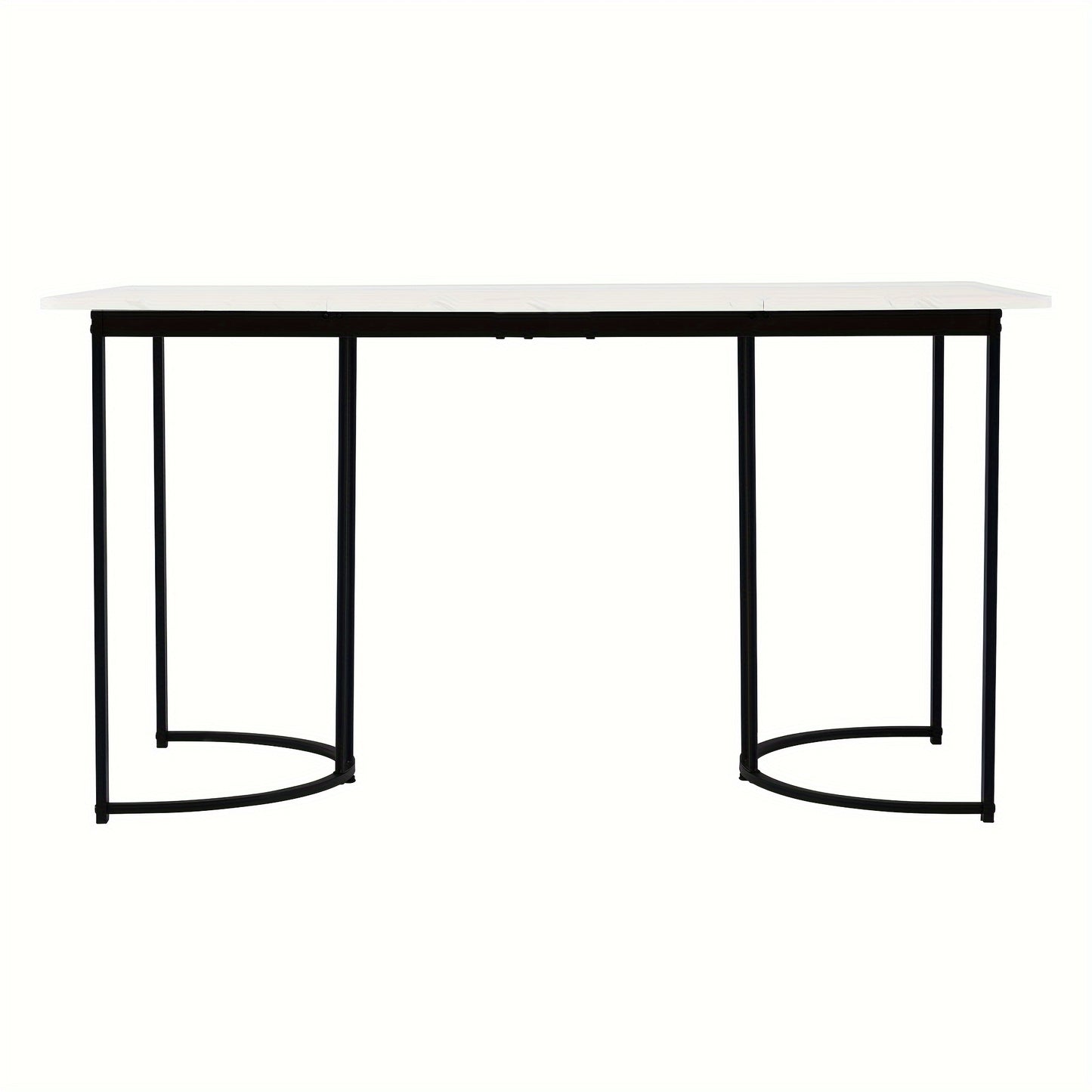 Eettafel – Tafeltje – Keukentafel – Diner tafel – Eetkamertafel – Rechthoekig – MDF Marmerpatroon – Verstelbare Metalen Poten