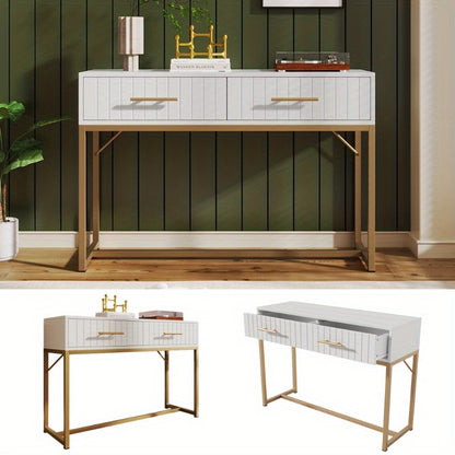 Nachtkastje – Ladekast – Dressoir – Opbergkast – Kasten – Wit Met 2 Lades – Modern Ontwerp 75x100x45 cm – Duurzaam Metaal