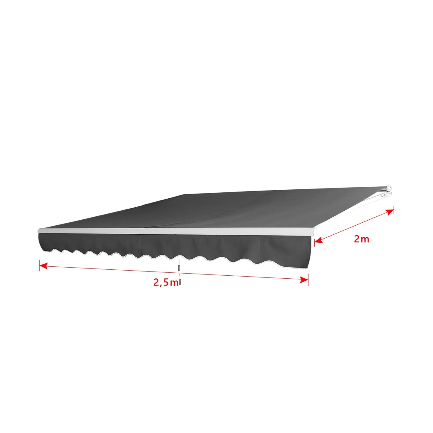 Manual Articulated Arm Awning Awning with Crank, Sun Awning Sun Protection Balcony Awning Patio Awning Clamp Awning for Balcony And Veranda Dark Gray