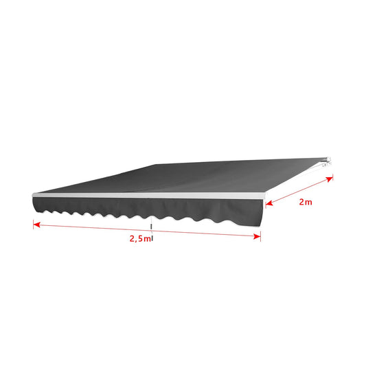 Manual Articulated Arm Awning Awning with Crank, Sun Awning Sun Protection Balcony Awning Patio Awning Clamp Awning for Balcony And Veranda Dark Gray