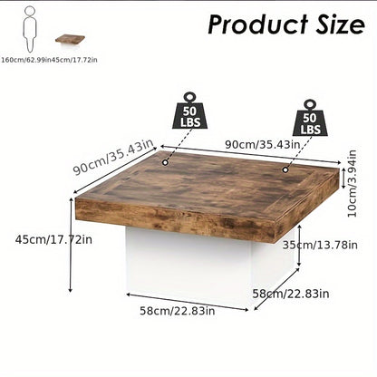 Salontafel – Koffietafel – Bijzettafel – Woonkamer Tafel – Huiskamer Meubel – Vierkant – Hout – 90x90x45 cm – Stevig Draagvermogen 45 kg – Gemakkelijk Schoon Te Maken