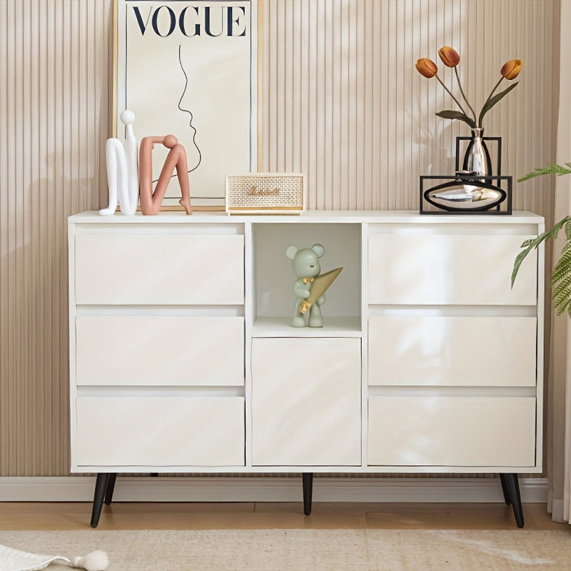 Moderne kast – opbergkast – ladekast – witte kast – meubelkast – 6 laden en deur – stevig en onderhoudsvriendelijk – compact en ruim met 3,2+ kubieke voet opslagruimte