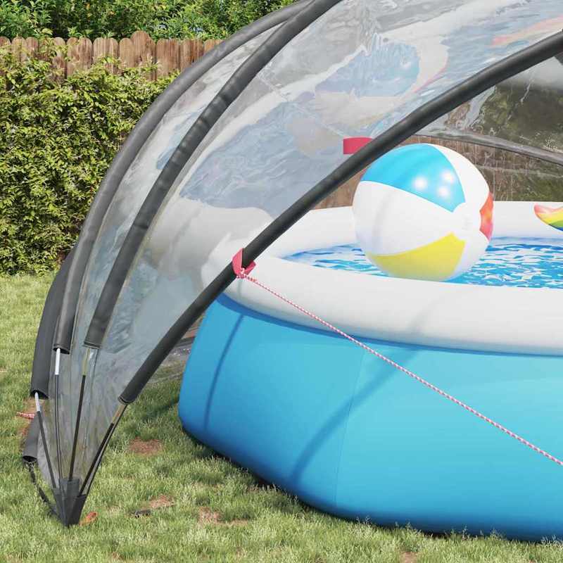 Zwembadoverkapping – Zwembadkoepel – Zwembadhoes – Zwembadafdekking – Zwembadoverkapping Transparant – Groot Ovaal Model – Duurzaam Flexibel PVC – Weerbestendig Alle Seizoenen