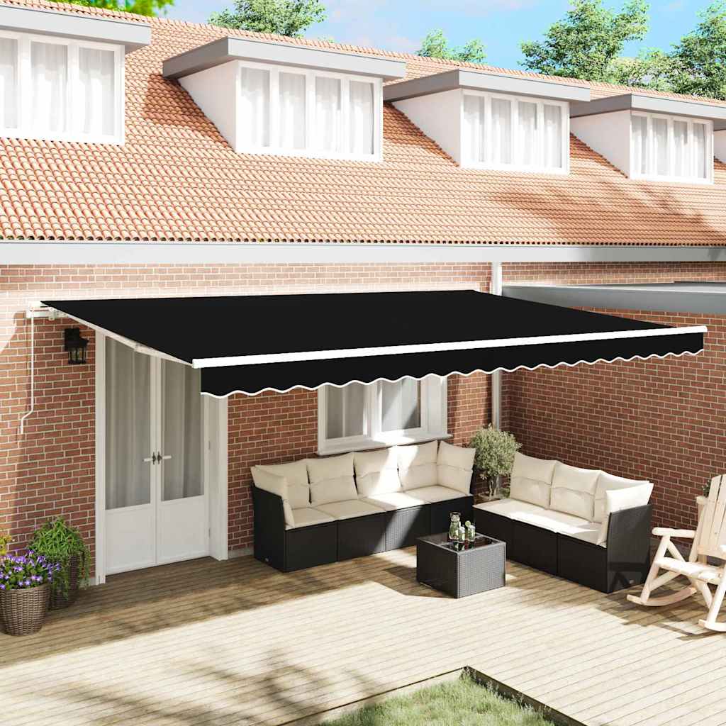 Zonnescherm – Uitschuifbare Zonwering – Balkon Zonwering – Terrasluifel – Buitenluifel – Waterafstotend Polyester – UV-Bescherming – Zwart