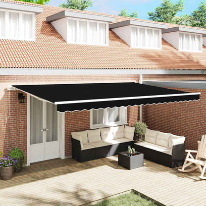 Zonnescherm – Uitschuifbare Zonwering – Balkon Zonwering – Terrasluifel – Buitenluifel – Waterafstotend Polyester – UV-Bescherming – Zwart