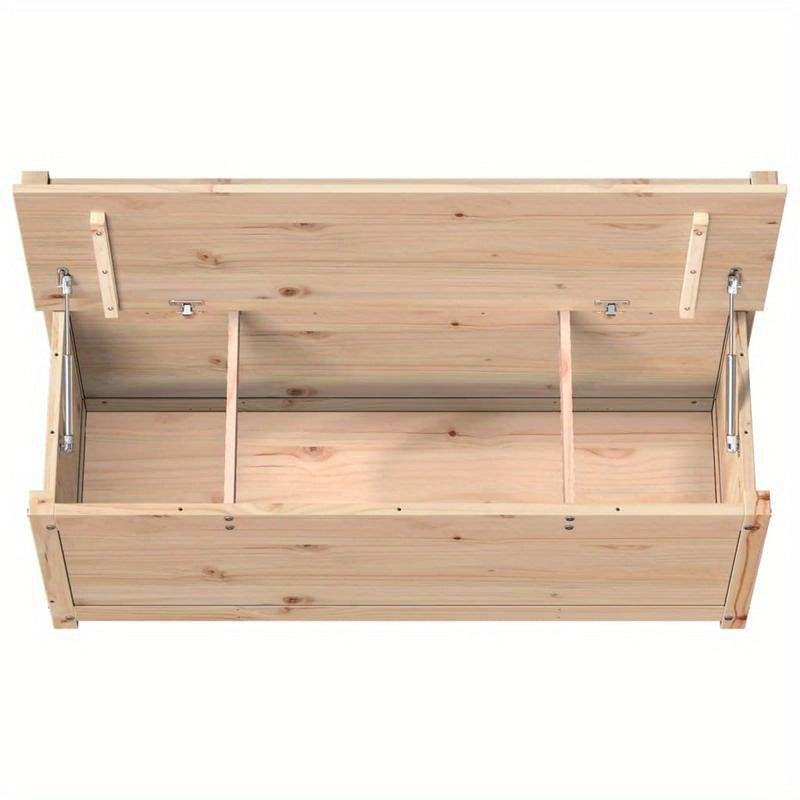 Modern Solid Pine Bench with Storage - 104.14cmW x 44.45cmD x 76.2cmH - Light Wood Finish, Versatile Shoe Rack or Living Room Ottoman