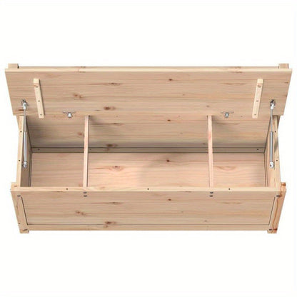 Modern Solid Pine Bench with Storage - 104.14cmW x 44.45cmD x 76.2cmH - Light Wood Finish, Versatile Shoe Rack or Living Room Ottoman