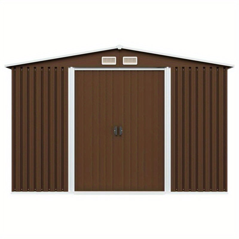 Tuinberging – Tuinhuisje – Tuinschuur – Berging – Opslagruimte – Staal – 257x205x178 cm – Bruin – Weerbestendig – Ruim