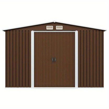 Tuinberging – Tuinhuisje – Tuinschuur – Berging – Opslagruimte – Staal – 257x205x178 cm – Bruin – Weerbestendig – Ruim