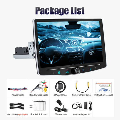 Android 14 Autoradio – Auto Stereo – Multimedia Speler – GPS Navigatie – DAB+ Radio – 10,1 Inch IPS Touchscreen – 4GB RAM 64GB Opslag