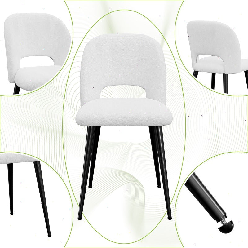 Eetkamerstoel – Stoel – Designstoel – Bureaustoel – Witte Stoel – Scandinavisch Design – Fluwelen Rugleuning – 48x45x85 cm