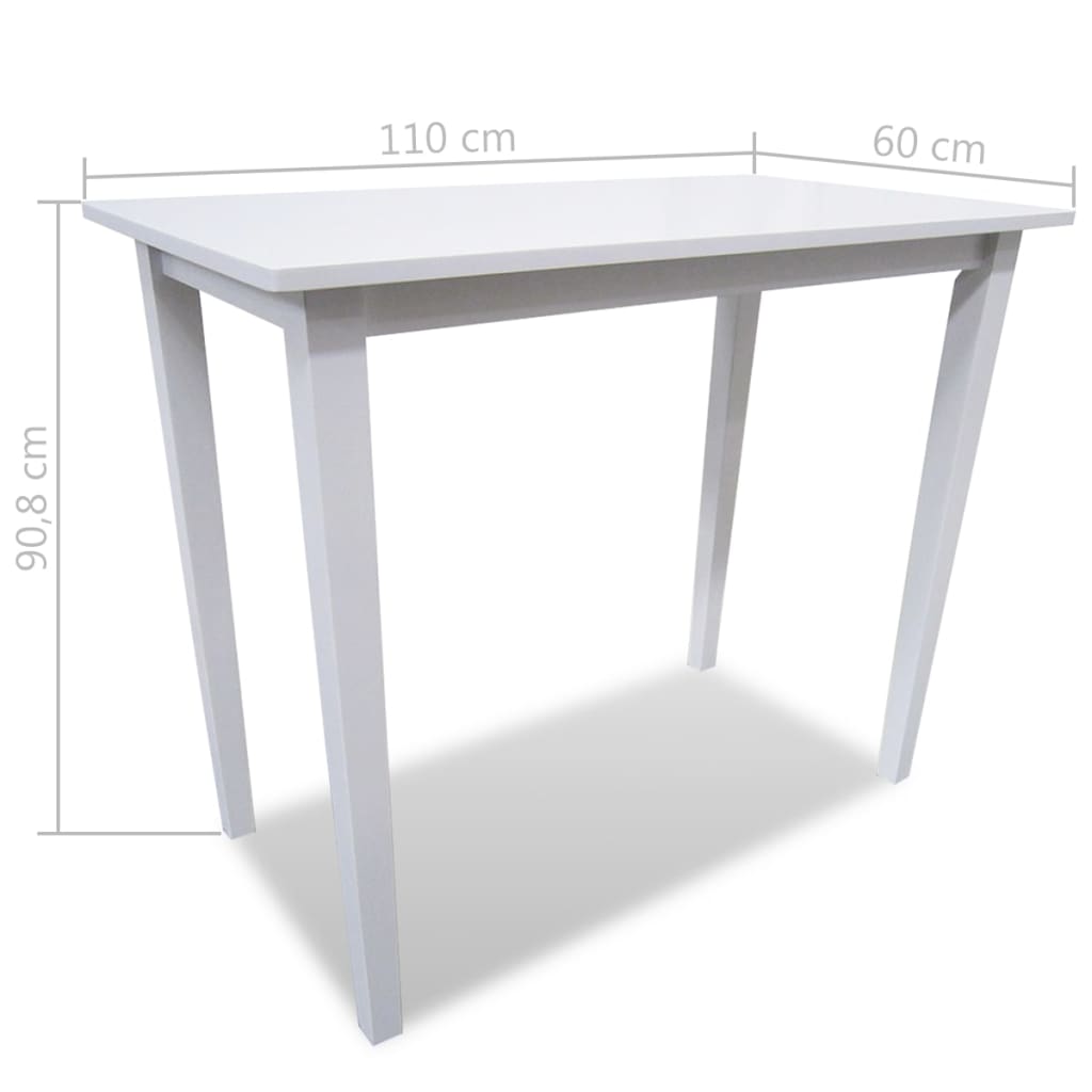 Eetkamerset – Barkrukset – Keukentafelset – Bistroset – Barset – Wit – Houten fineer tafelblad – Comfortabele gestoffeerde barkrukken