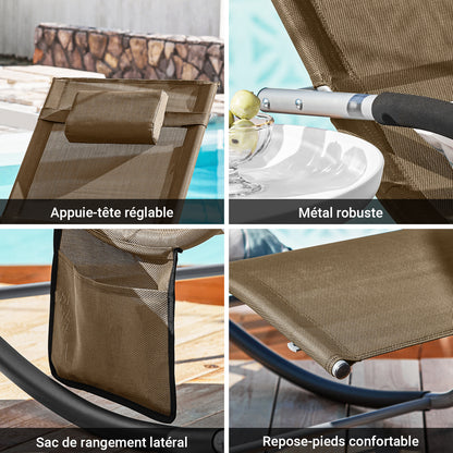 Verstelbare Loungestoelen – Buitenstoelen – Tuinstoelen – Campingstoelen – Strandstoelen – Duurzaam Metalen Frame – Stevige Canvas Zitting