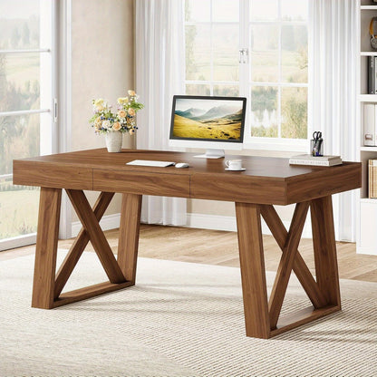 Retro Bureau – Werkplek Bureau – Computerbureau – Thuiswerkplek – Studiebureau – 139,7 cm Breed – Ingebouwde Lade
