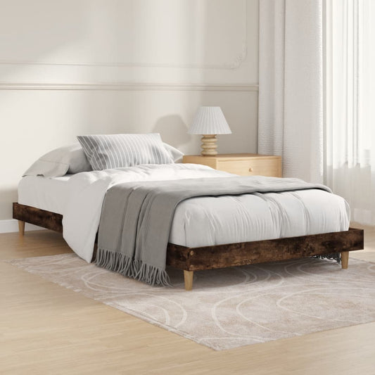 Eenpersoonsbed – Kinderbed – Logeerbed – Slaapbank – Kajuitbed – Met Opbergruimte – Volledig Gemonteerd – 100x200 cm – Smoke Oak Afwerking