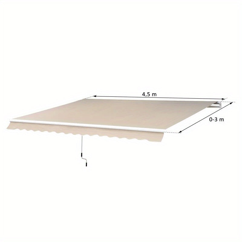 Balkonzonnescherm – Uitvalscherm – Zonnescherm – Aluminium Doek – Opvouwbaar – 3 Meter Breed – Duurzaam Aluminium – Neutrale Beigetint