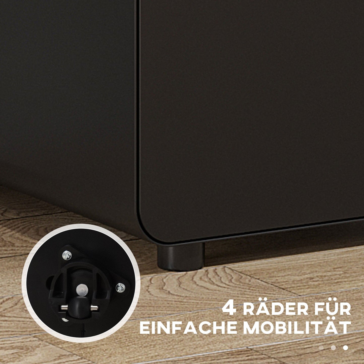 Ladeblok – Ladekast – Rolcontainer – Opbergkast – Archiefkast – Met Slot – Koudgewalst Staal – 39x48x59 cm – Zwart