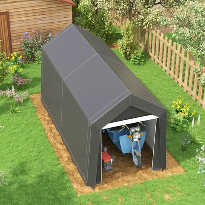 Garagetent – Opslagtent – Carport – Schuurtent – Garage Shelter – Stevig Metalen Frame – Waterdicht & UV-bestendig – 2,1x3,6x2,35m – Afsluitbare Ritsdeur – Windbestendig