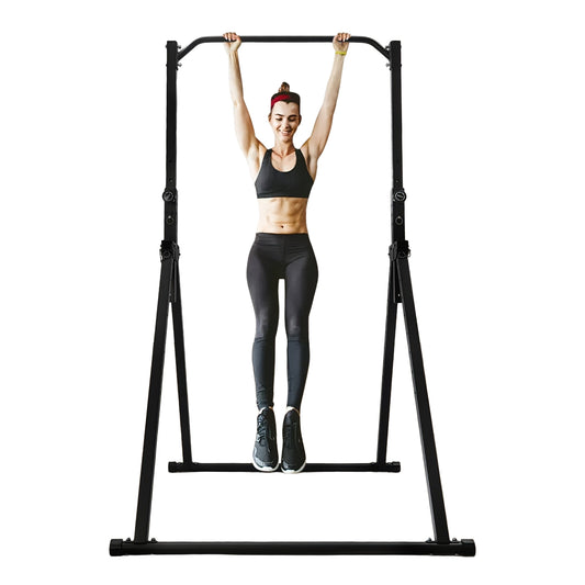 Pull-up Bar – Optrekstang – Klimstok – Fitnessstang – Krachtstation – Verstelbaar 1,75-2,30 m – Robuust Tungsten Staal – Vrijstaand & Inklapbaar – Zwart