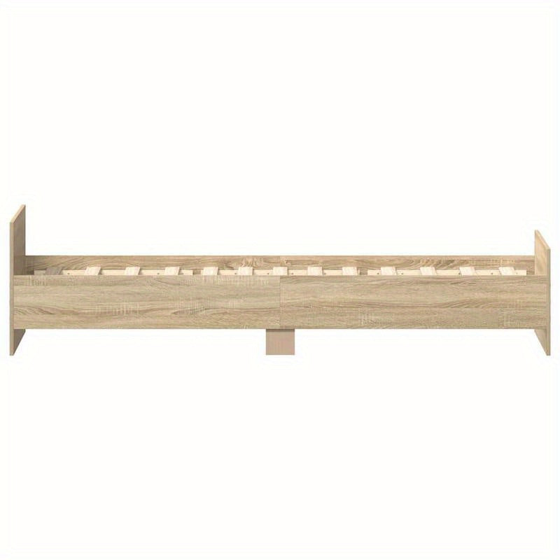 Bedframe – Eenpersoonsbed – Platformbed – Houten Bed – Tweepersoonsbed – Robuuste Houten Constructie – 100x200 cm – Eikenhout Finish