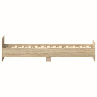 Bedframe – Eenpersoonsbed – Platformbed – Houten Bed – Tweepersoonsbed – Robuuste Houten Constructie – 100x200 cm – Eikenhout Finish