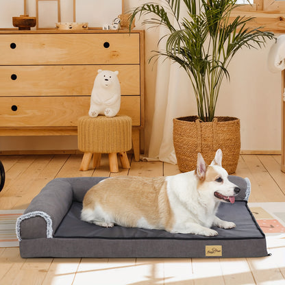 Hondenmand – Hondensofa – Hondenkussen – Hondenbed – L-vormige Hondenmand 2XL – Grote Honden – Wasbare Pluche Hoes – Comfortabel Poliurethaan Schuim