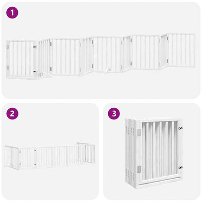 Hondenren – Puppyren – Hondenkennel – Hekken – Hondenhek – Inklapbaar – Hoogwaardig Populierenhout – 450 cm Lang – Met Deur – Modulair – Stevig & Duurzaam