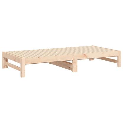 Bedbank – Slaapbank – Logeerbed – Bedbank Met Lade – Bedbank Voor Kleine Ruimte – Massief Dennenhout – Lattenbodem – 205,5x158x30 cm