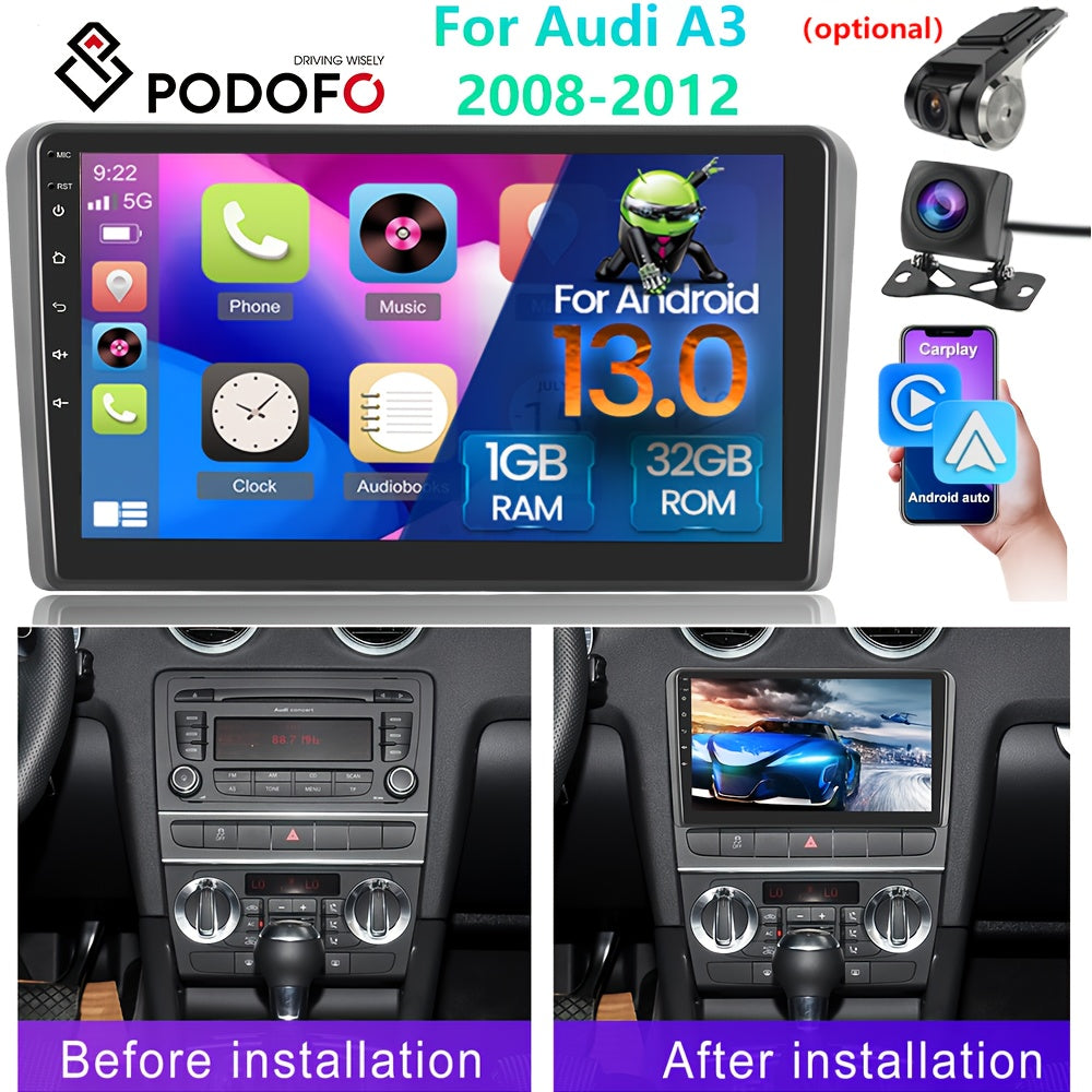Touchscreen Autoradio – Multimedia Systeem – GPS Navigatie – CarPlay Android Auto – Canbus Interface – 9 Inch HD Scherm – Inclusief AHD Achteruitrijcamera & Microfoon